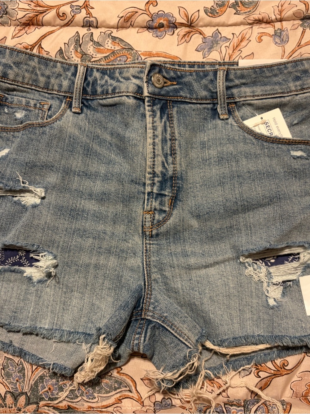Old Navy Light Blue Distressed Denim Jean Shorts
